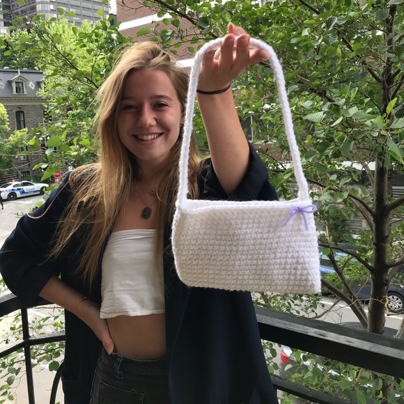 Handmade Crochet Shoulder Bag - Picture 2 of 6